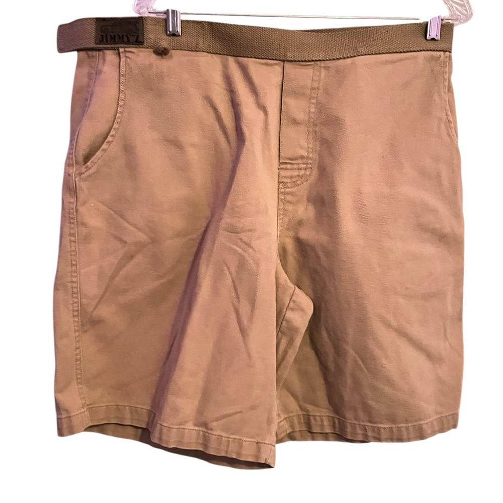 Men's Tan Flat Front Shorts